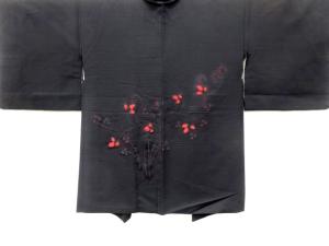 草花模様織り出し　絵羽織